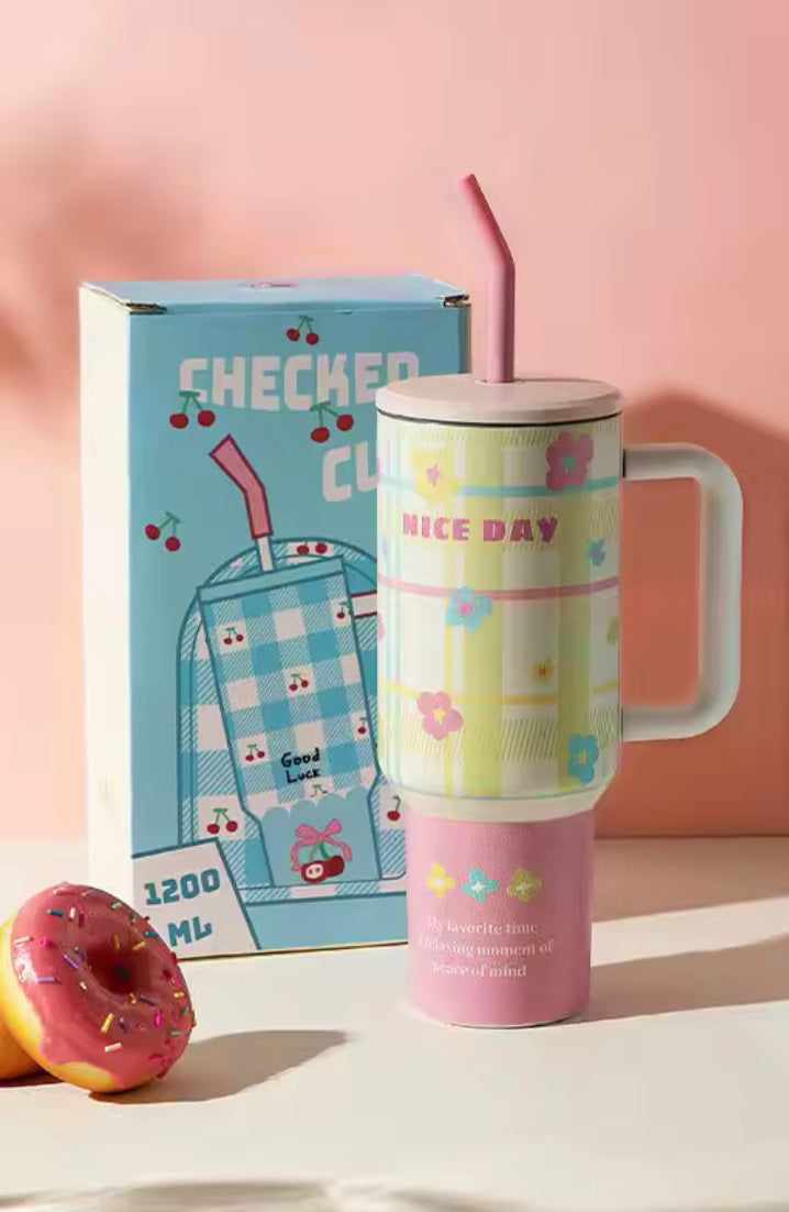 1200ml Printed Stainless Steel Tumbler, Insulated Water Bottle Thermos, Large Water Tumbler For Travel 1200ml Printed Stainless Steel Tumbler, Insulated Water Bottle Thermos, Large Water Tumbler For Travel